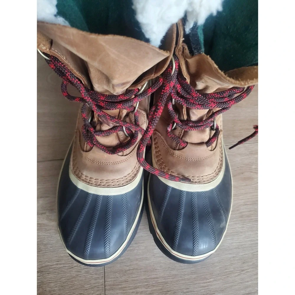 Sorel Caribou Waterproof Winter Boots Brown Leather, LL5395-242 Womens 11